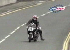 Motorcycle Racer Loses Control